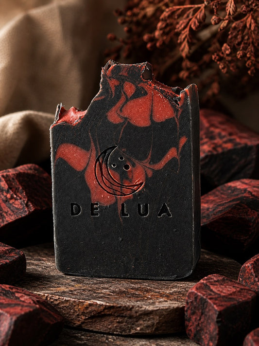 Black Rose Detoxifying Soap | Dark Floral Luxury Bar with Charcoal, Moroccan Clay & Shea Butter | Artisan Cold Process Soap (4–5 oz)
